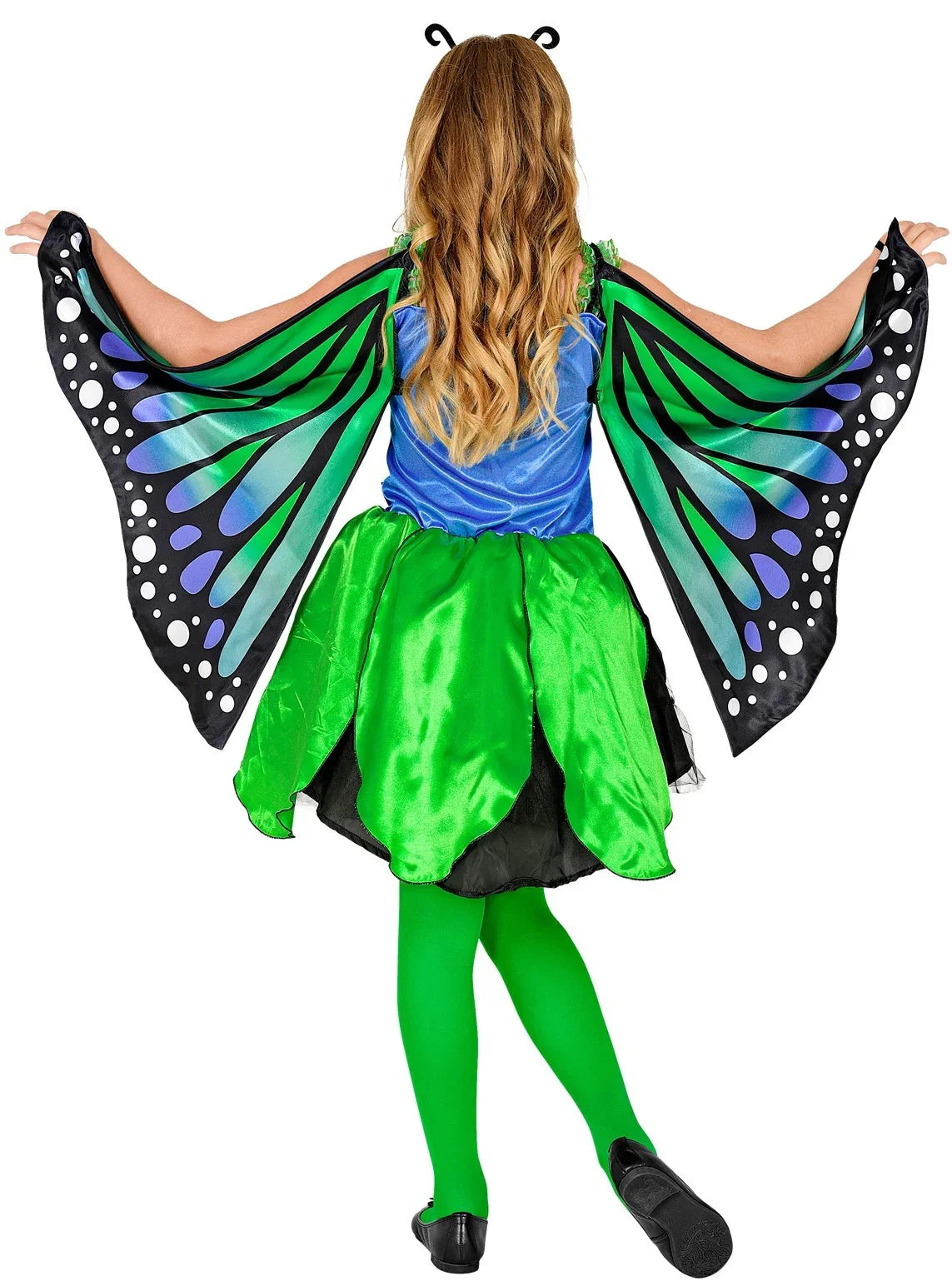 Disfraz de Mariposa con Alas Verde y Azul para Niña Mariposa Widmann