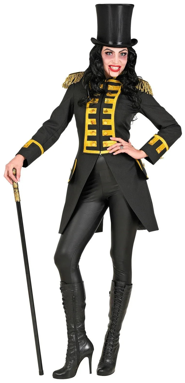 Chaqueta Negra con Pechera Dorada para Mujer Chaquetas, Chalecos y Camisas Widmann