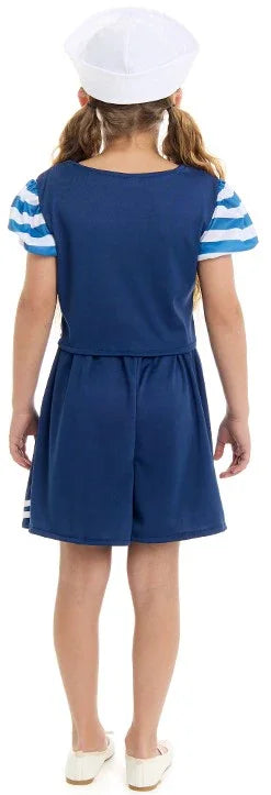 Disfraz de Marinera Navegante Azul para Niña Marineros Infantiles Partilandia