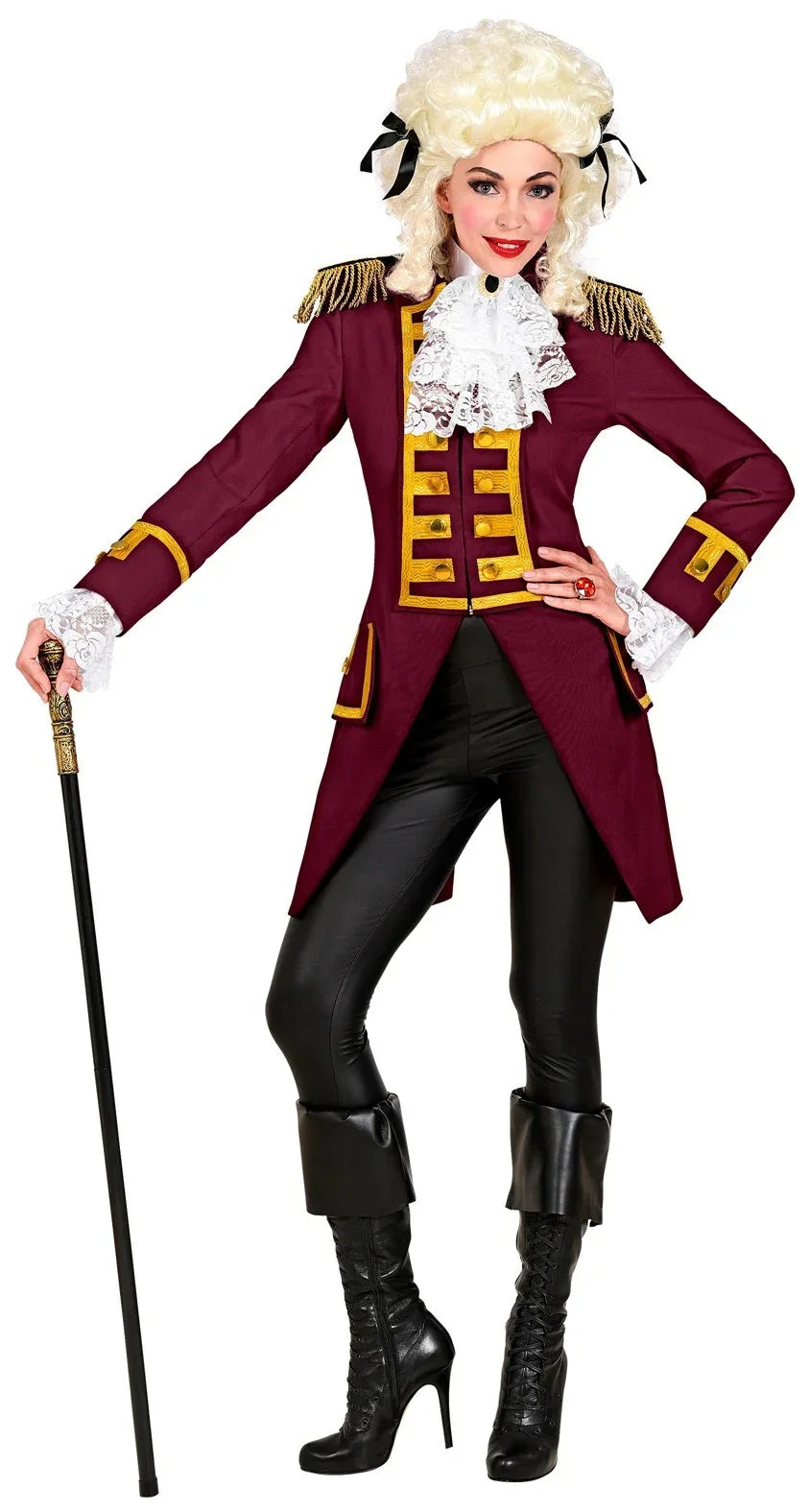 Chaqueta Granate con Pechera Dorada para Mujer Chaquetas, Chalecos y Camisas Widmann