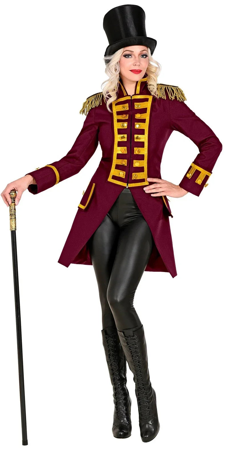 Chaqueta Granate con Pechera Dorada para Mujer Chaquetas, Chalecos y Camisas Widmann