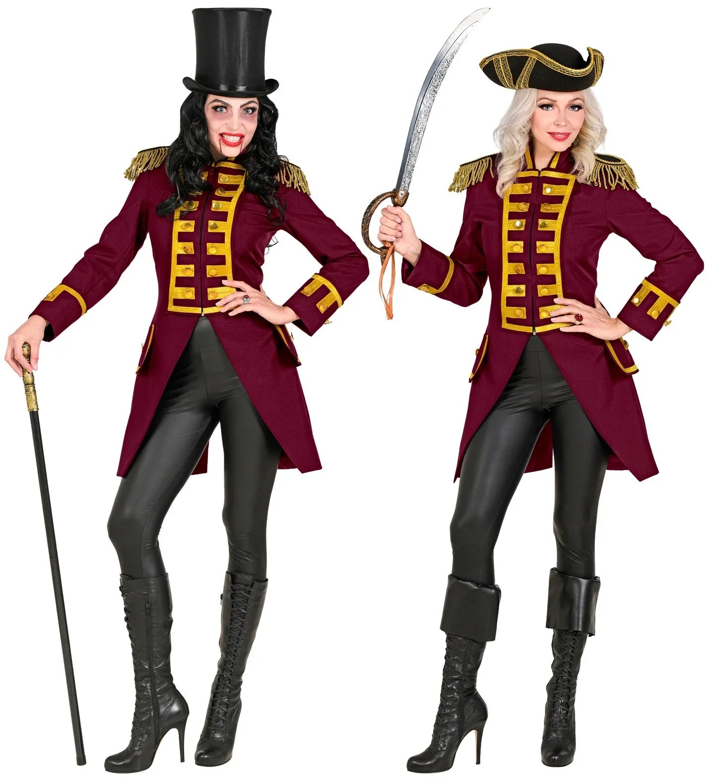 Chaqueta Granate con Pechera Dorada para Mujer Chaquetas, Chalecos y Camisas Widmann