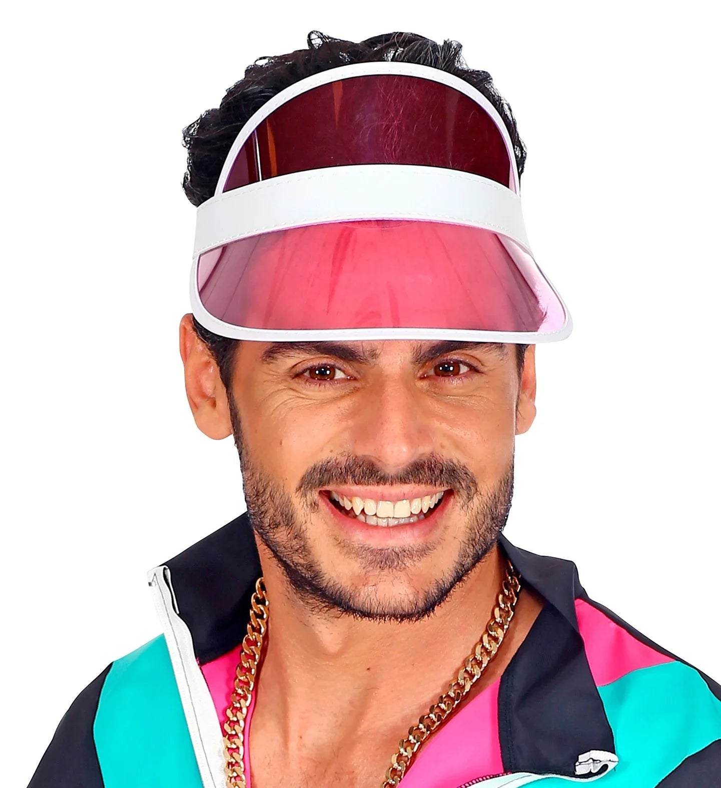 Visera de Póker Rosa Estilo Años 80 Años 80 Widmann