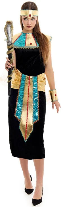 Disfraz de Faraona del Nilo Negro para Mujer Egipcios Partilandia