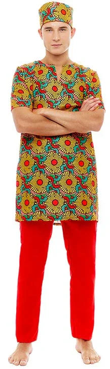 Disfraz de Africano con Estampado Floral para Hombre Africanos Partilandia