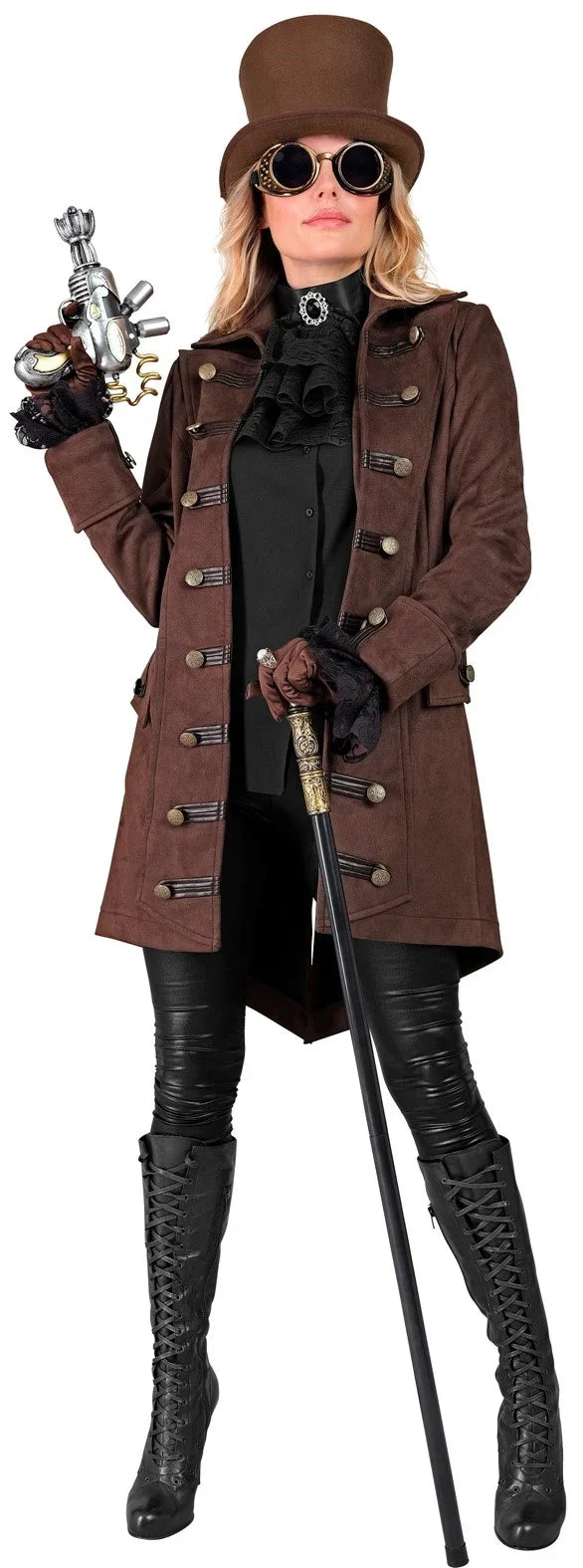 Chaqueta Steampunk o Pirata Marrón Larga para Mujer Chaquetas y Fracs Widmann