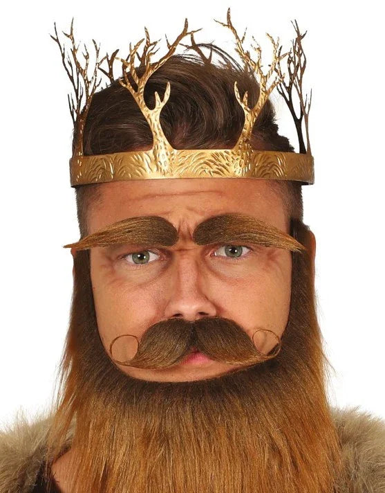 Corona Metálica de Rey Dorada con Cuernos de Ciervo Coronas y Tiaras Guirca