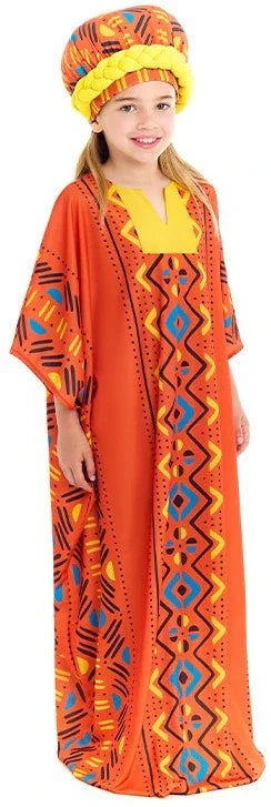 Disfraz de Africana Tradicional para Niña Africanos Partilandia