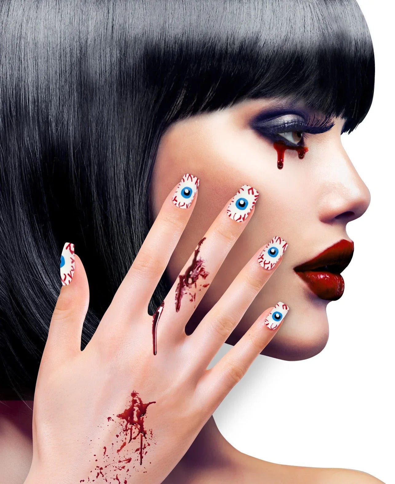 Uñas Postizas Blancas Autoadhesivas con Ojos Uñas Postizas Widmann
