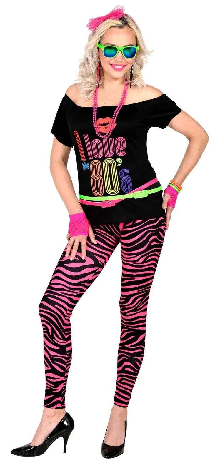 Leggings con Estampado de Tigre Rosa Neón Fluorescente Leggings Widmann