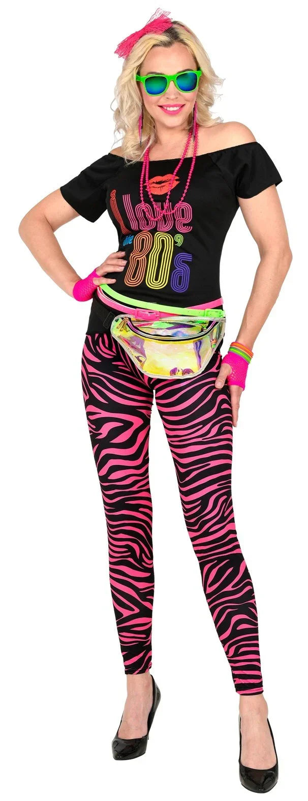 Leggings con Estampado de Tigre Rosa Neón Fluorescente Leggings Widmann