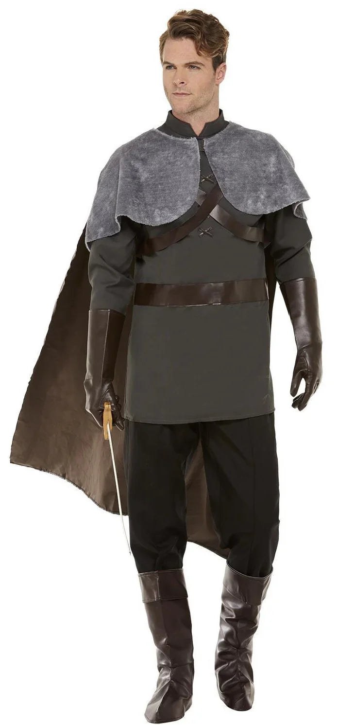 Disfraz de Señor Medieval Gris con Capa para Hombre Caballeros y Cruzados Medievales Smiffys