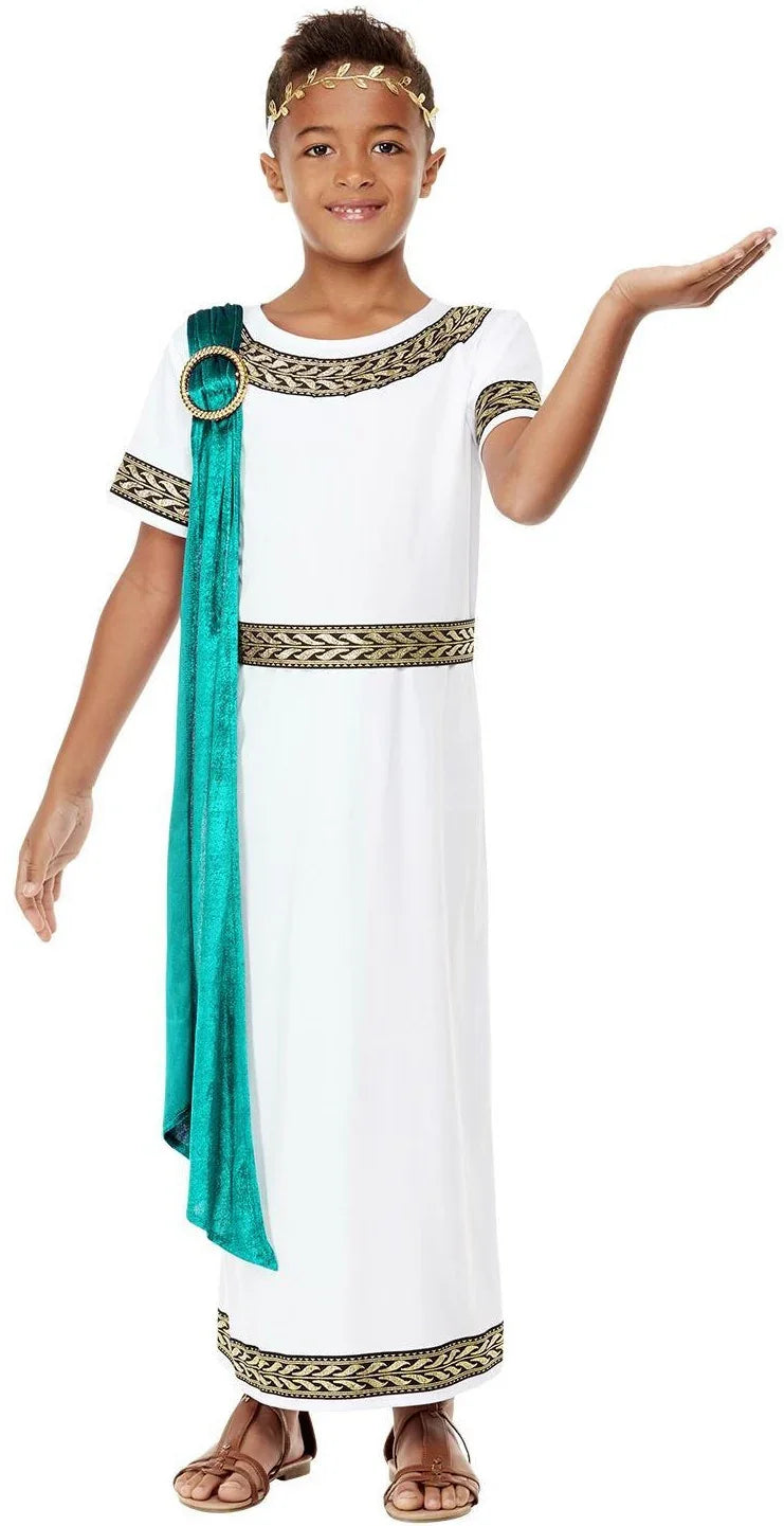 Disfraz de Emperador Romano con Toga para Niño Romanos Infantiles Smiffys