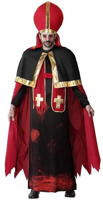 Disfraz de Obispo Sangriento Satánico para Hombre Curas y Obispos Atosa