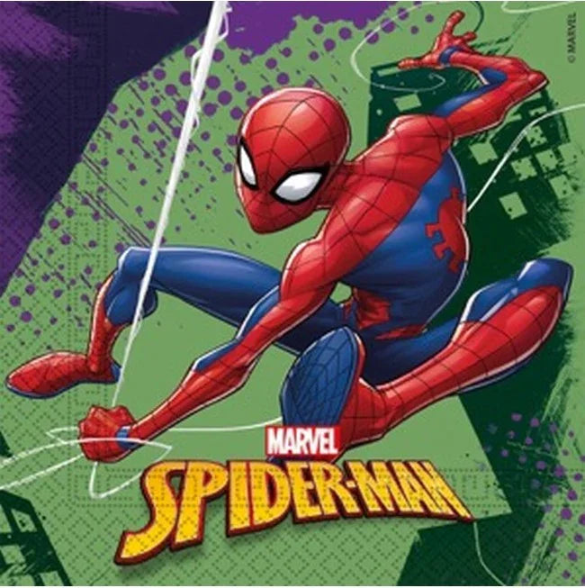 Pack de 20 Servilletas de Spider-Man Decoración y Menaje Superhéroes Liragram