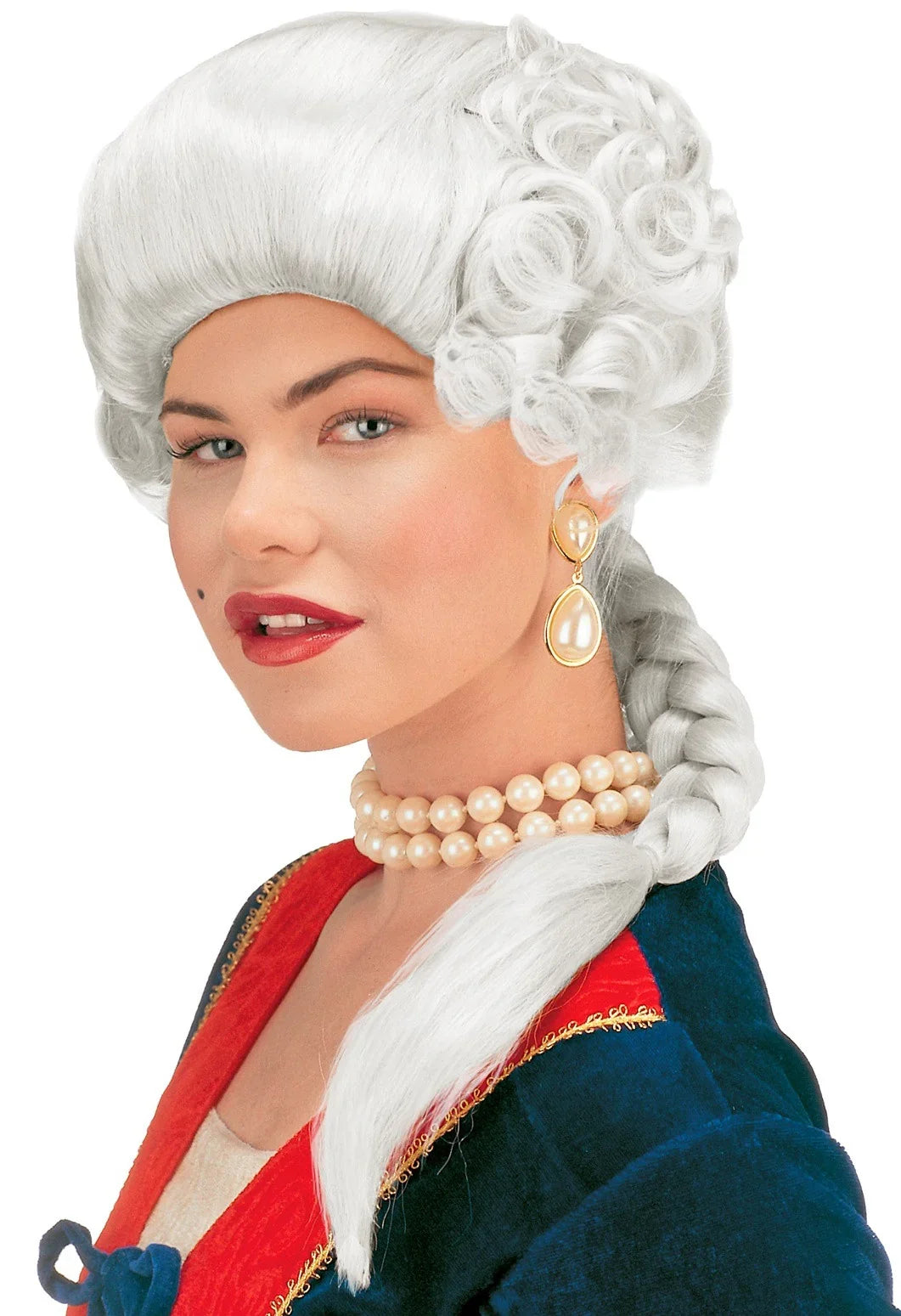 Peluca Blanca Época con Trenza Pelucas Widmann
