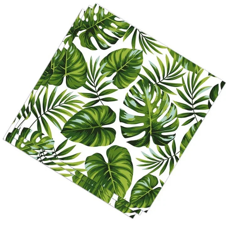 Pack 12 Servilletas de Hojas Tropicales Decoración y Menaje Verano Guirca