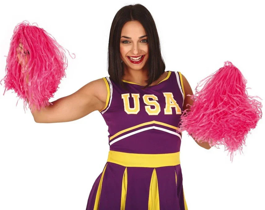 Pompones de Animadora en Colores Pompones Guirca Rosa