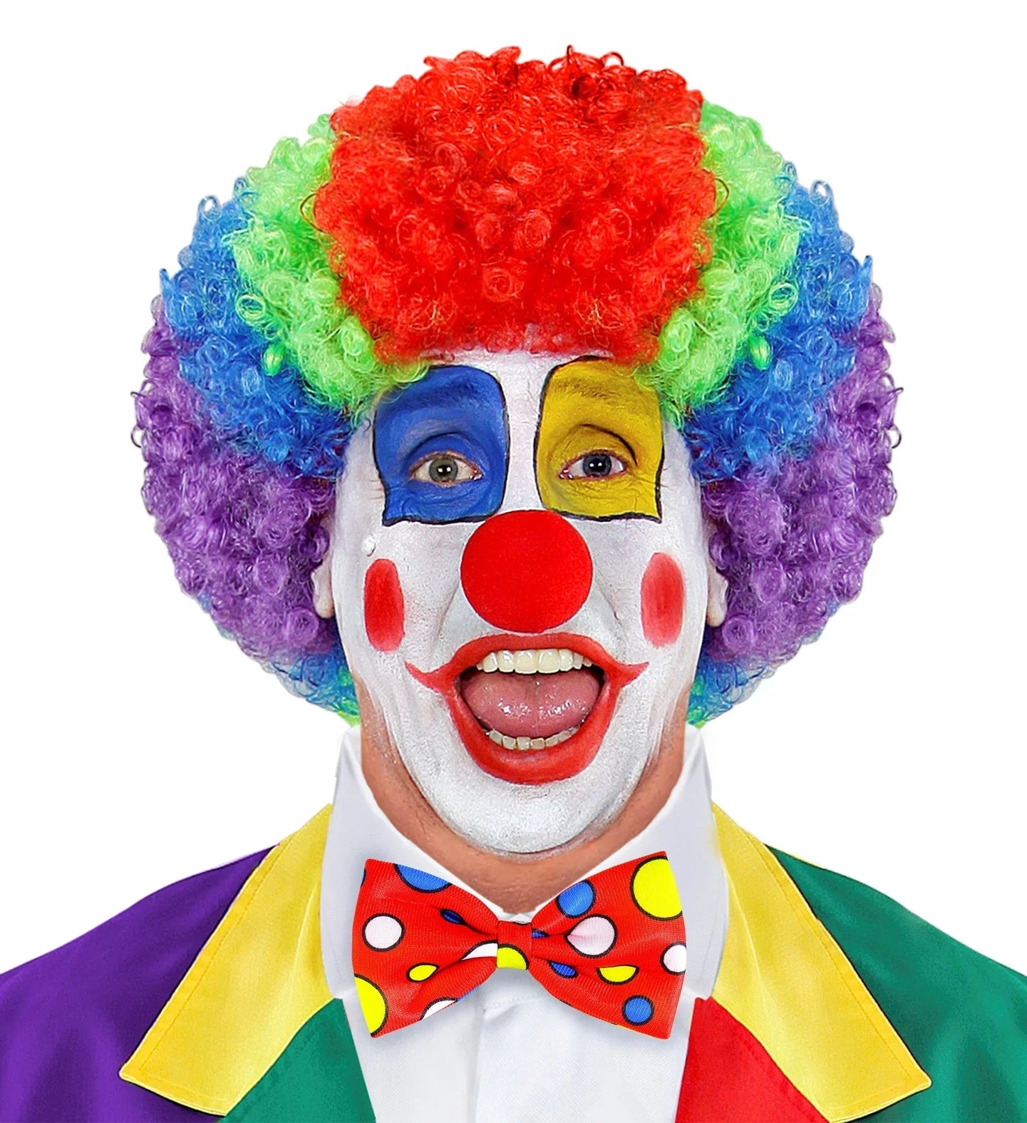 Pajarita de Payaso Roja con Lunares de Colores Complementos Payasos Widmann