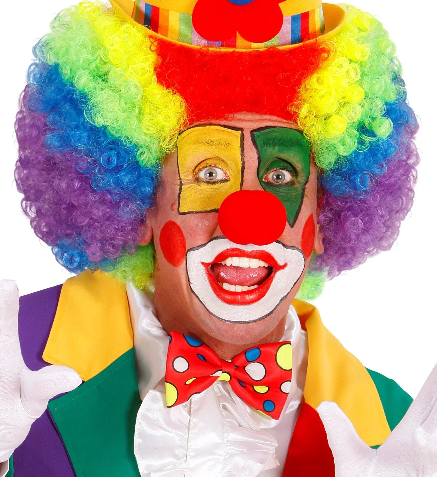 Pajarita de Payaso Roja con Lunares de Colores Complementos Payasos Widmann