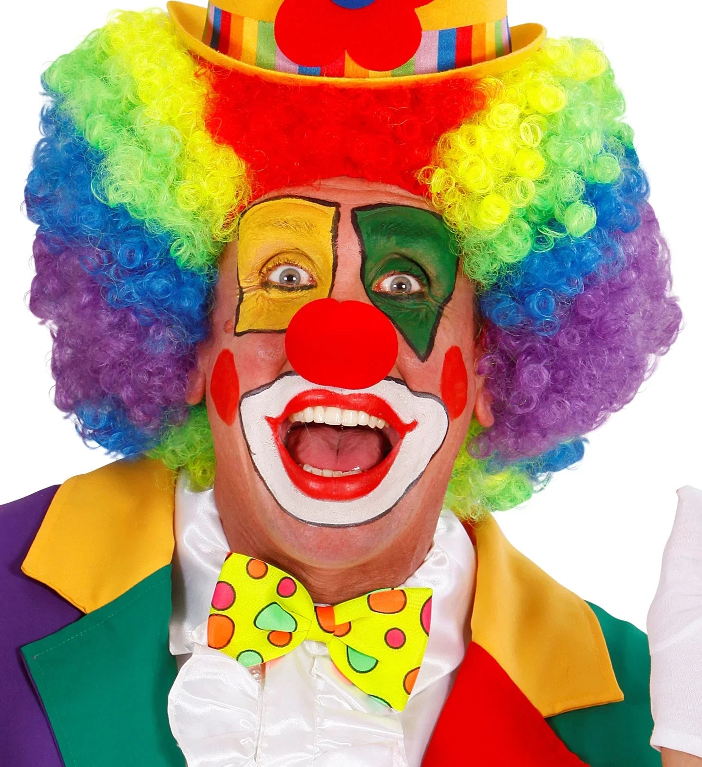 Pajarita de Payaso Amarilla con Lunares de Colores Complementos Payasos Widmann