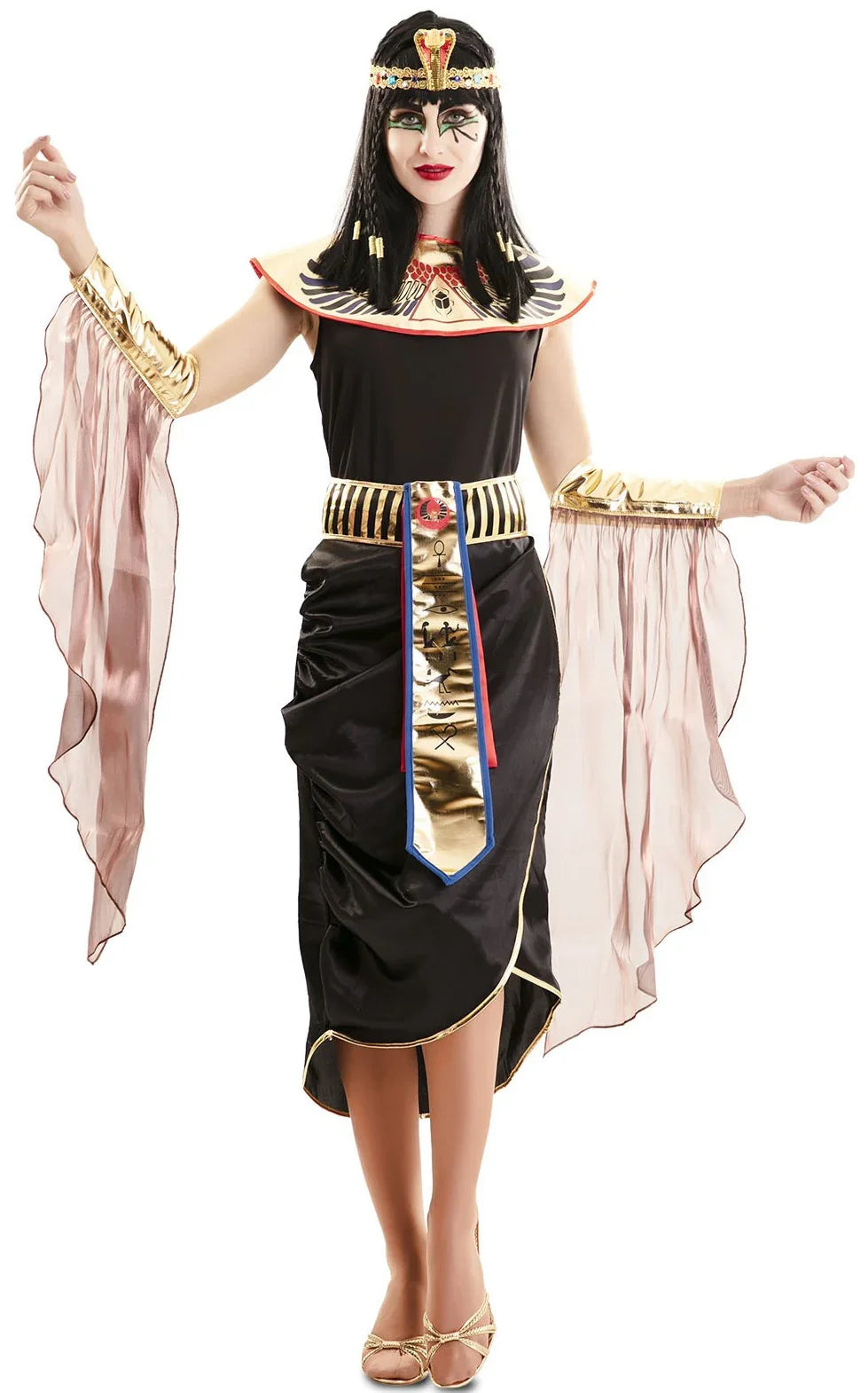 Disfraz de Faraona Egipcia Negro para Mujer Egipcios EuroCarnavales