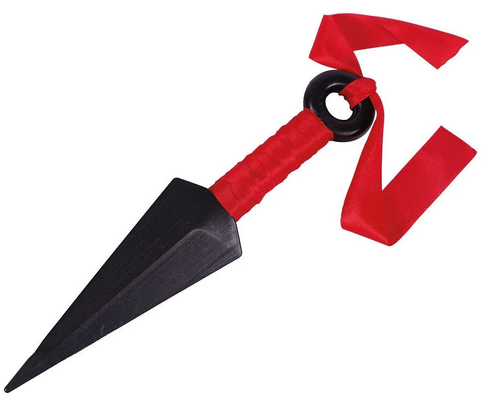 Kunai Cuchillo Ninja de 25cm con Mango Rojo y Lazo Cuchillos, Machetes y Hachas EuroCarnavales