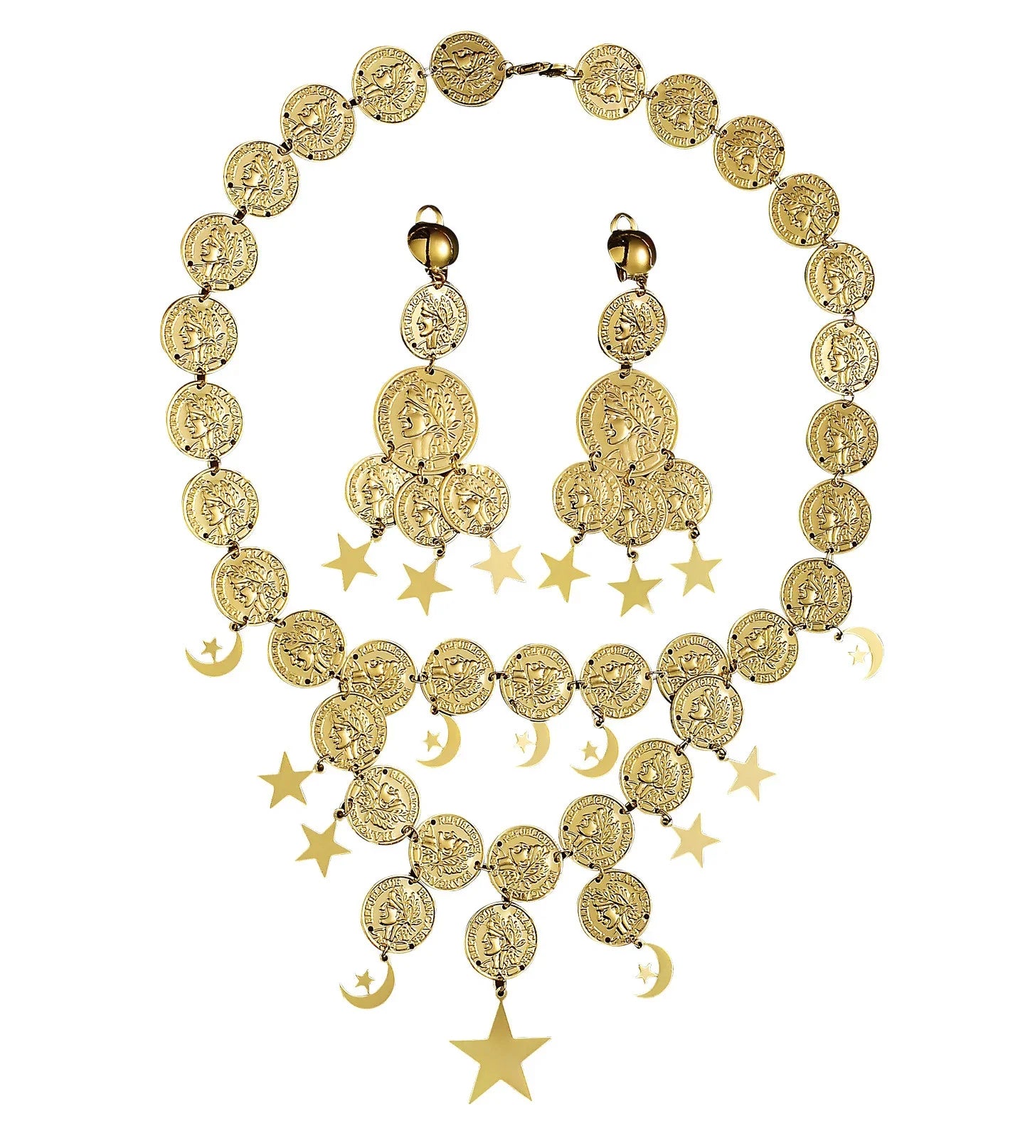 Collar y Pendientes de Monedas de Gitana Zíngara Gitanas Widmann