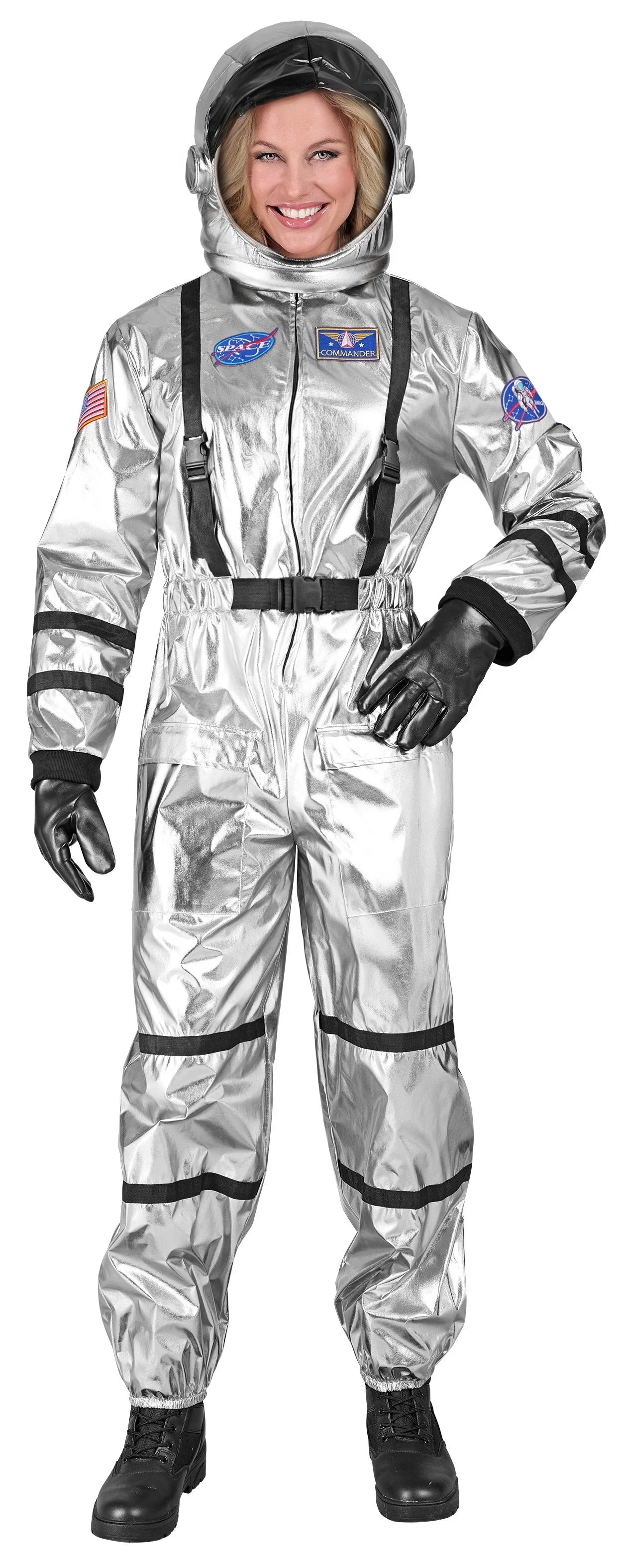 Disfraz de Astronauta Plateado con Casco para Mujer Astronautas Widmann