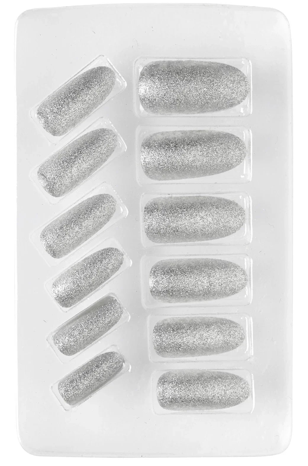 Uñas Postizas Plateadas Autoadhesivas con Purpurina Uñas Postizas Widmann