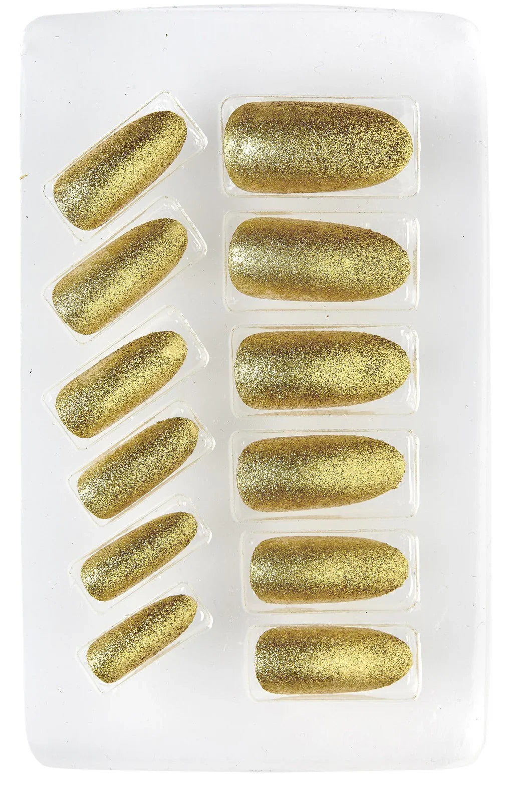 Uñas Postizas Doradas Autoadhesivas con Purpurina Uñas Postizas Widmann