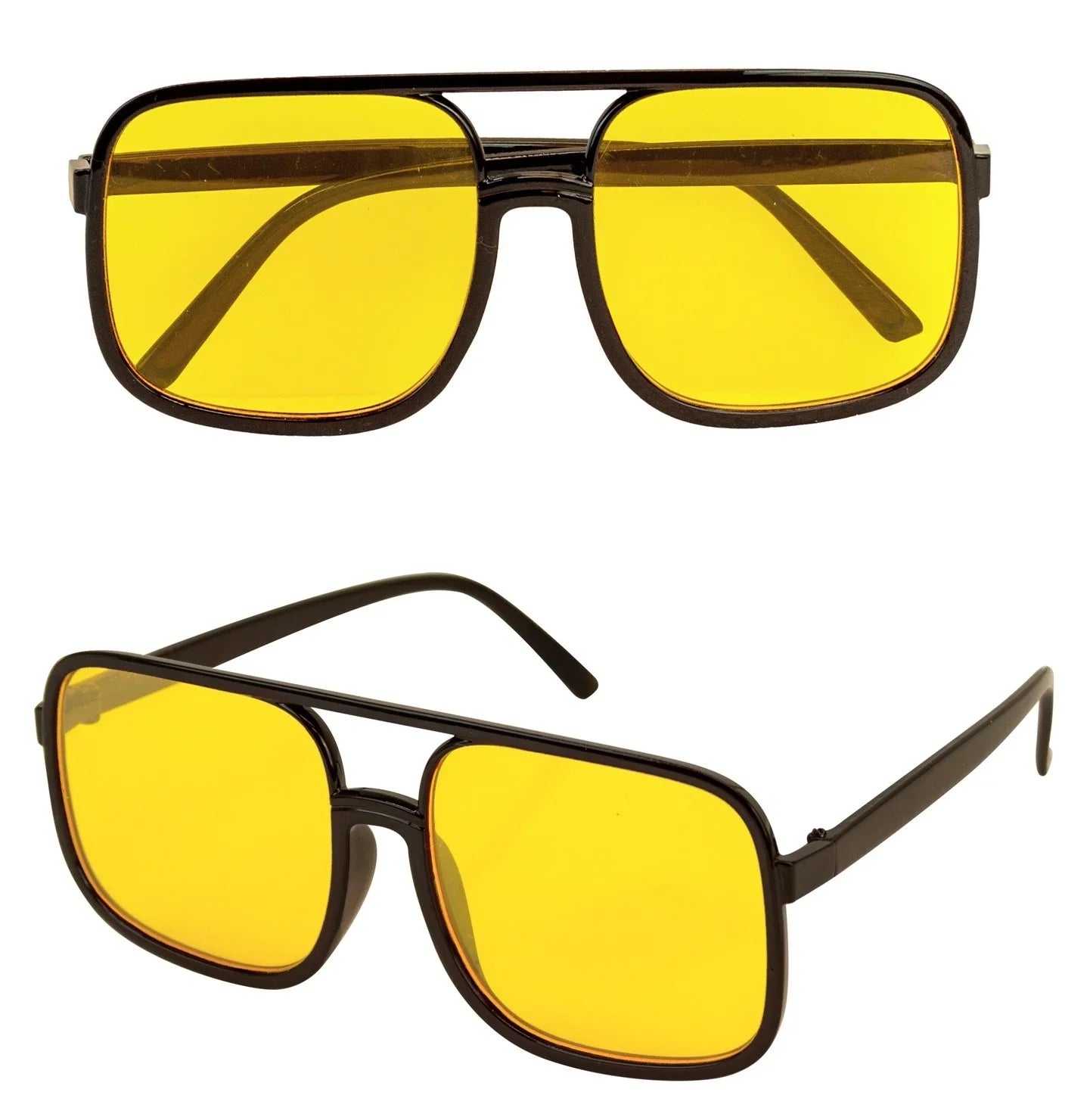 Gafas Aviador Cuadradas Negras con Lentes Amarillas Gafas Widmann