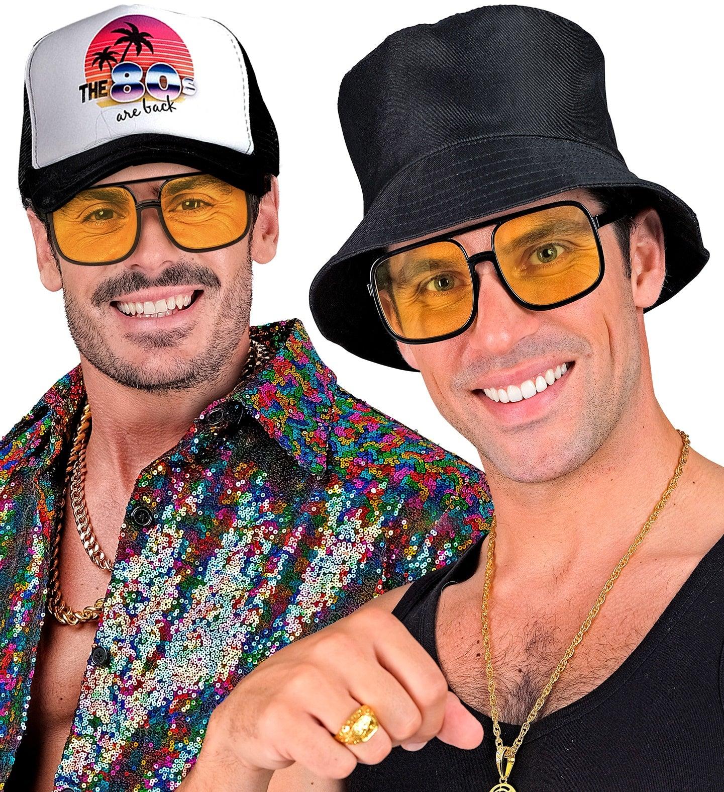 Gafas Aviador Cuadradas Negras con Lentes Amarillas Gafas Widmann