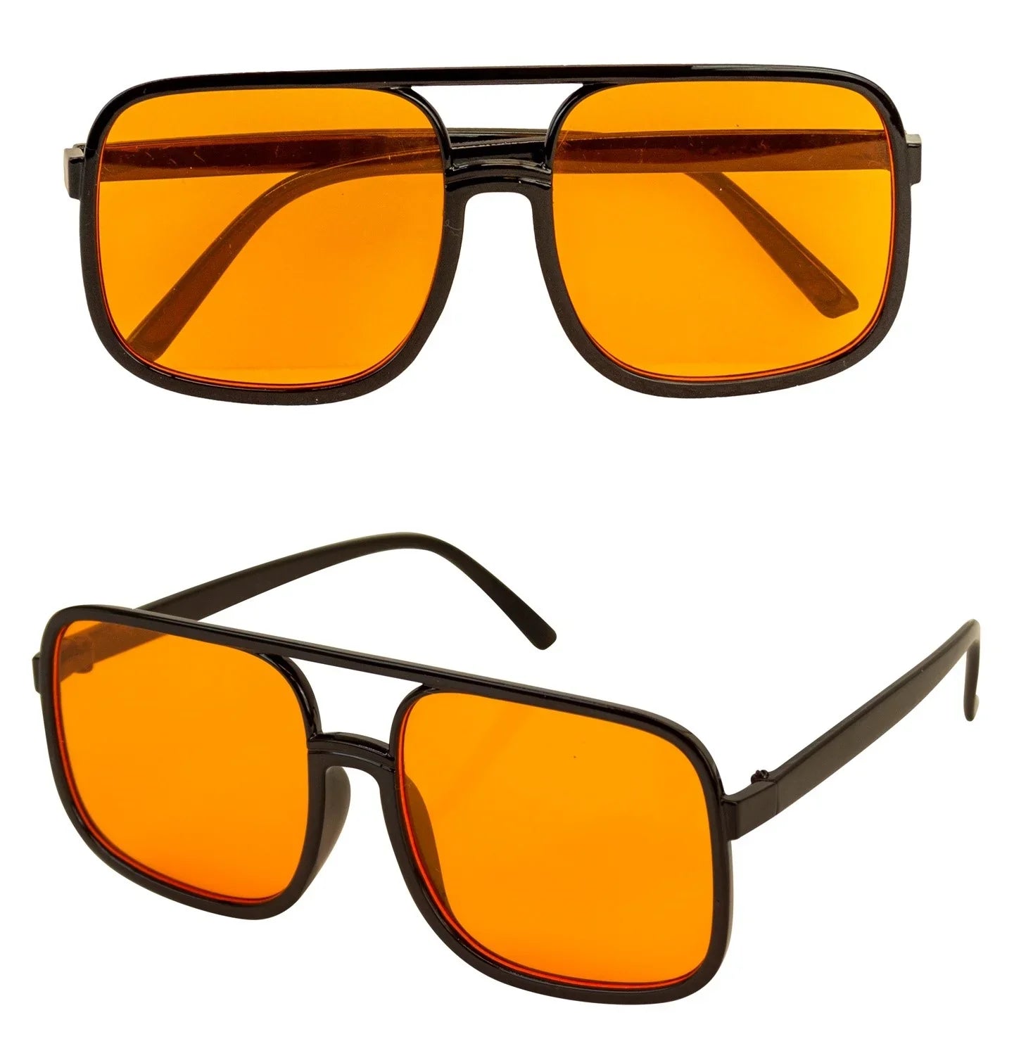 Gafas Aviador Cuadradas Negras con Lentes Naranjas Gafas Widmann