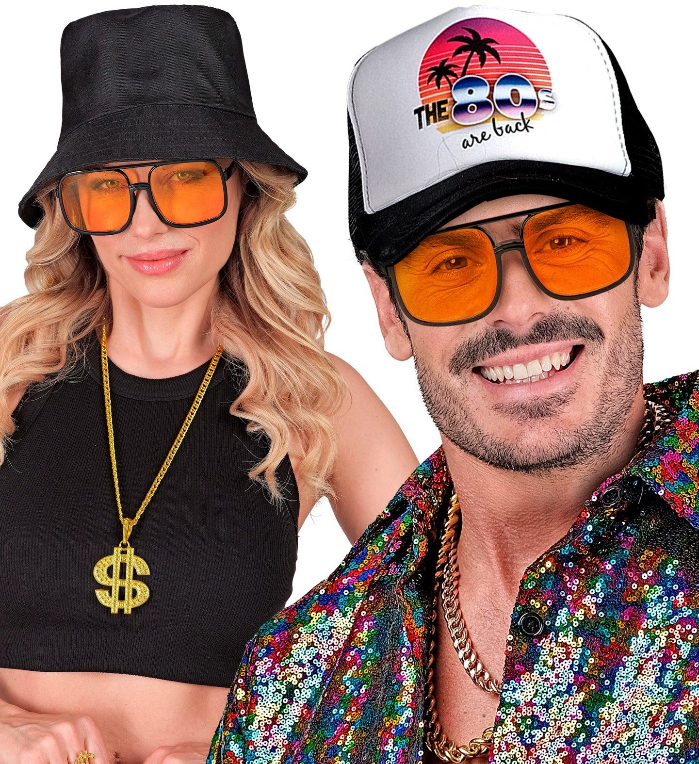 Gafas Aviador Cuadradas Negras con Lentes Naranjas Gafas Widmann