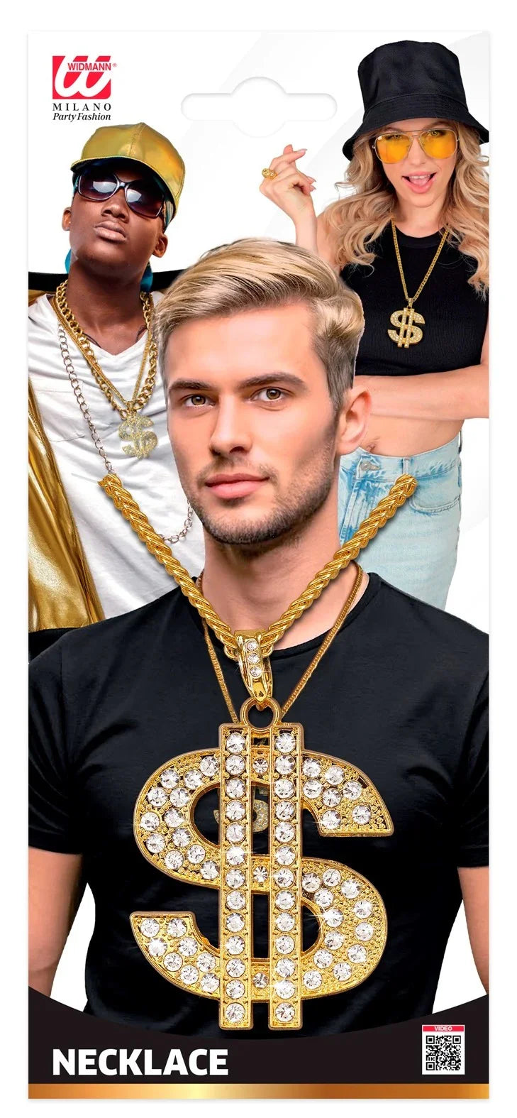 Collar Dorado con el Símbolo del Dólar con Pedrería Collares, Colgantes y Gargantillas Widmann