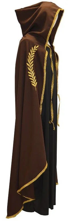 Capa Medieval Marrón con Espigas y Ribetes Dorados Capas Llopis