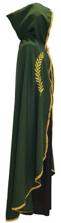 Capa Medieval Verde con Espigas y Ribetes Dorados Capas Llopis