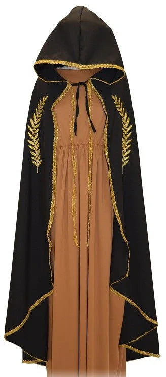Capa Medieval Negra con Espigas y Ribetes Dorados Capas Llopis