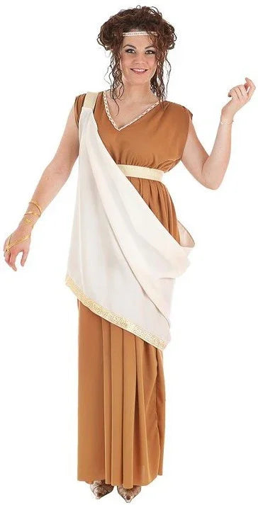 Disfraz de Noble Romana Marrón para Mujer Damas Romanas y Griegas Llopis