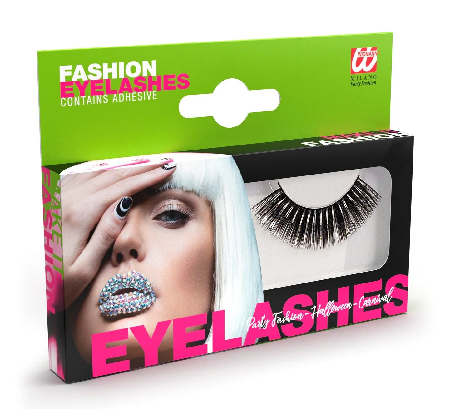 Pestañas Largas Negras y Plateadas Pestañas Widmann