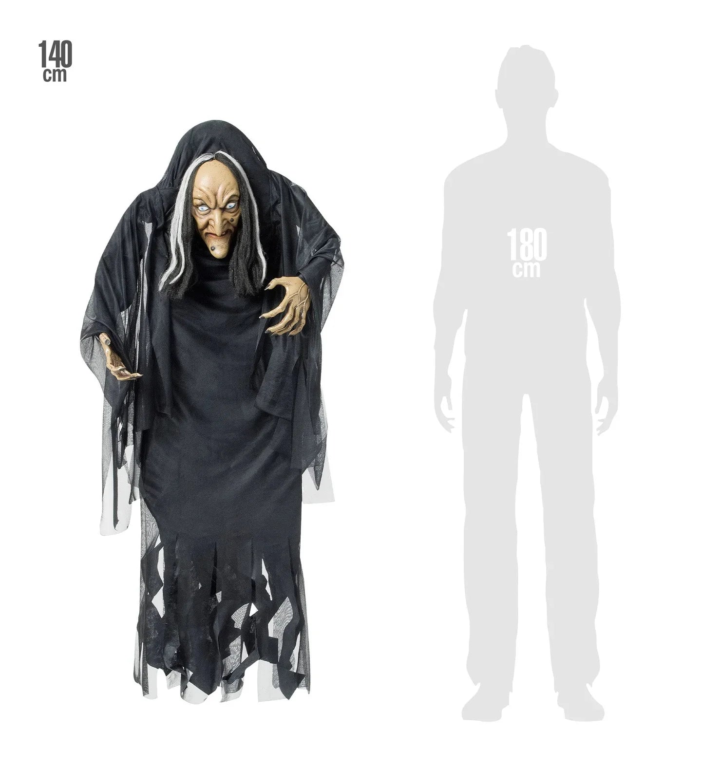 Bruja Malvada para Decoración de Halloween de 140cm Figuras Decorativas Widmann