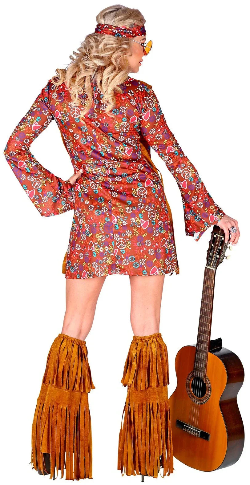 Disfraz de Hippie Corto con Flecos para Mujer Hippies Widmann