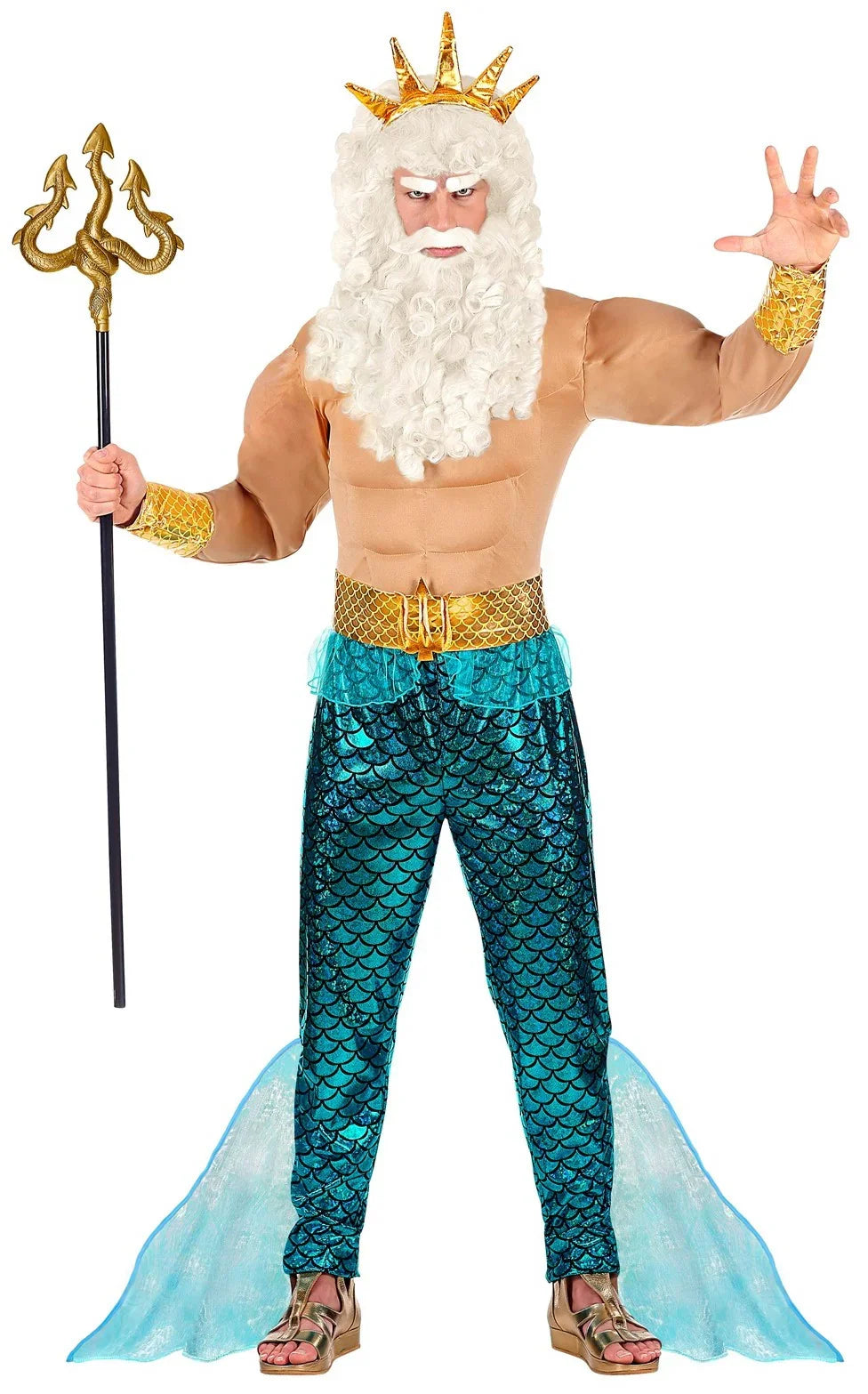 Disfraz de Dios Neptuno Musculoso para Hombre Dioses Romanos y Griegos Widmann