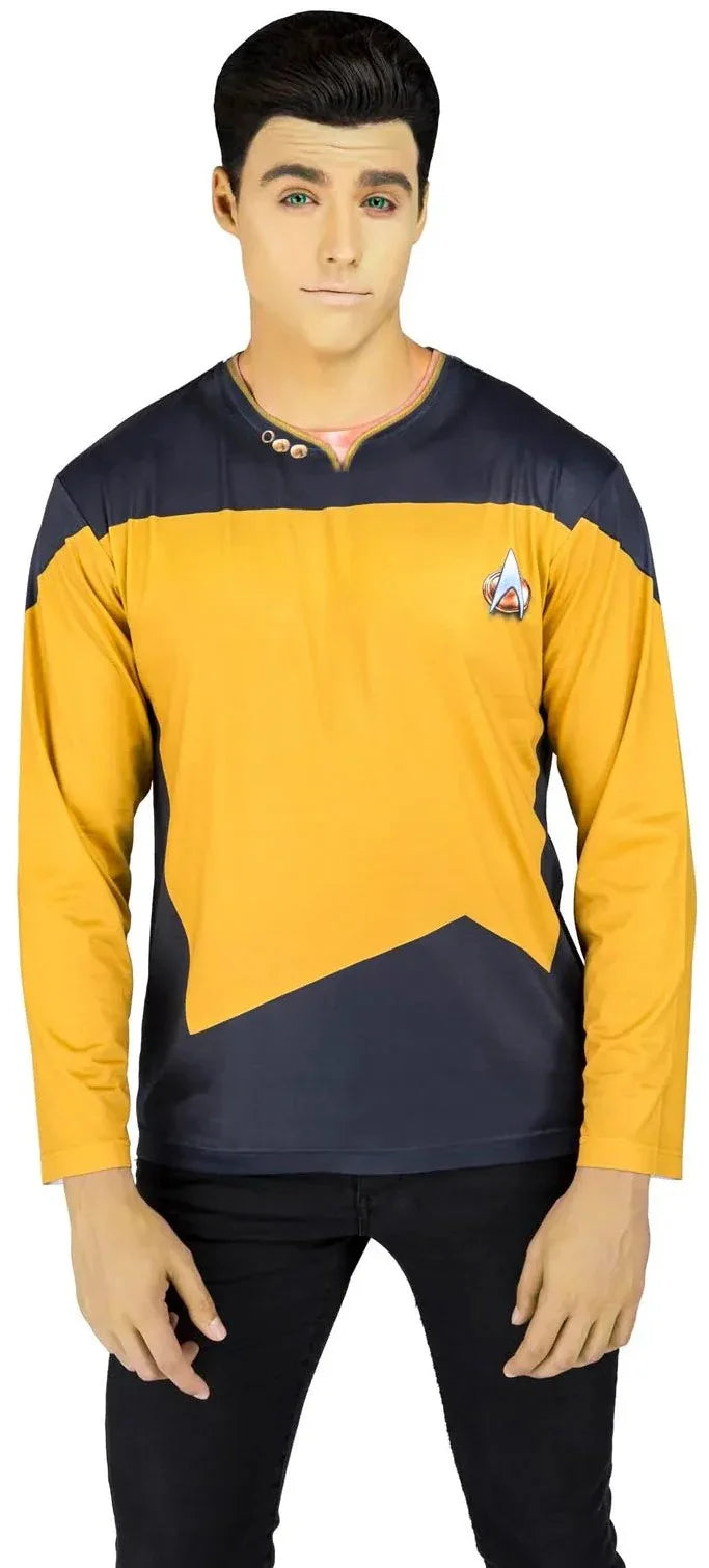 Camiseta Disfraz de Star Trek Data Amarilla para Adulto Star Trek Viving