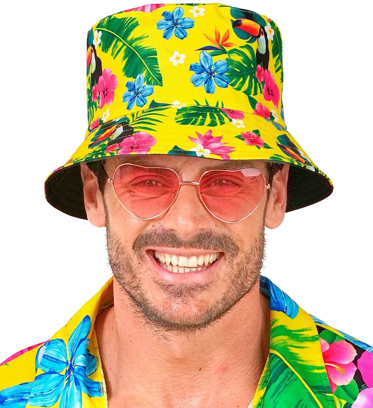 Gorro Pescador Amarillo con Estampado Hawaiano Sombreros y Gorros Widmann