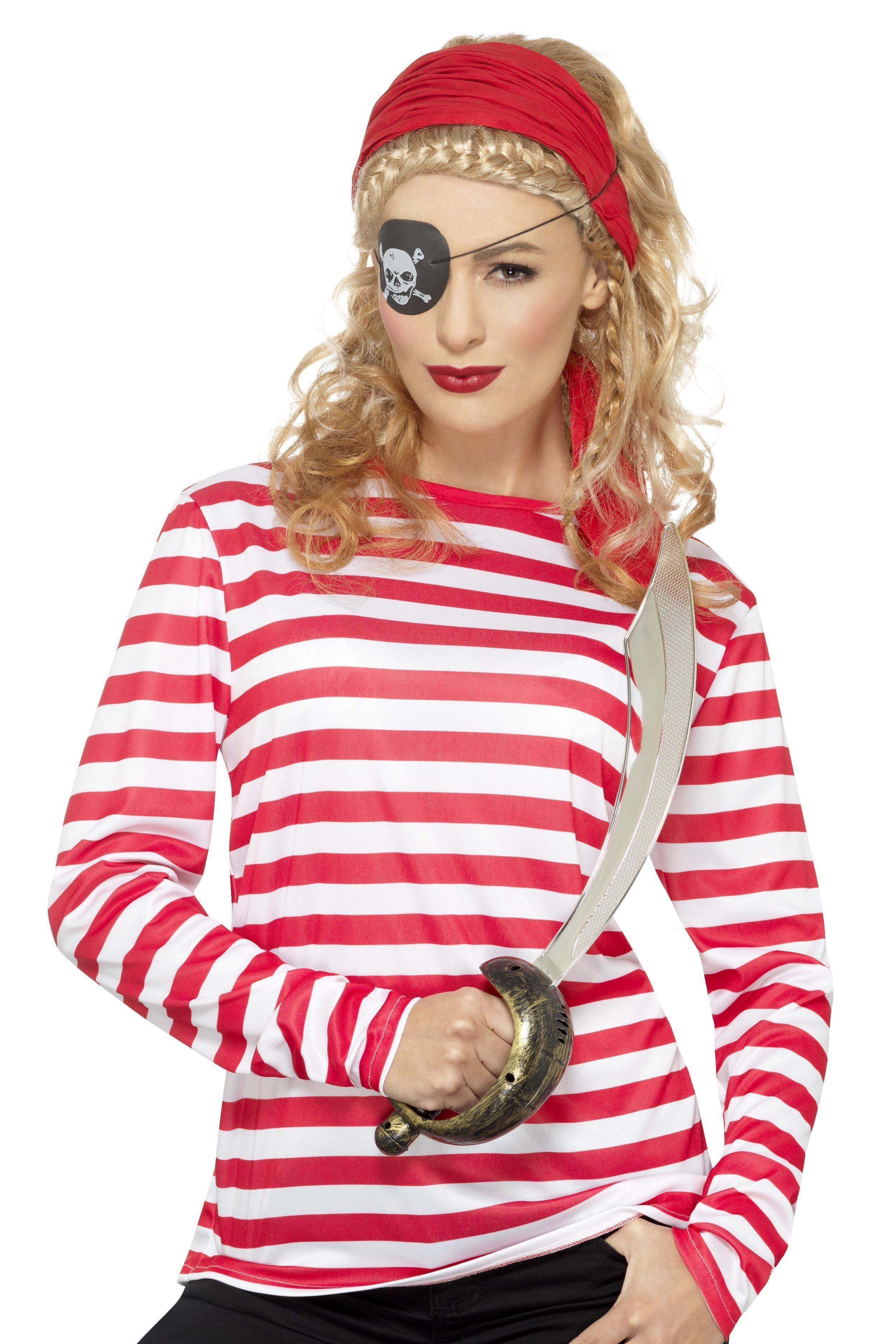 Camiseta de Rayas Rojas y Blancas para Adulto Chaquetas, Chalecos y Camisas Smiffys