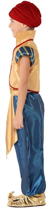 Disfraz de Aladín Dorado y Azul para Niño Árabes Infantiles Atosa