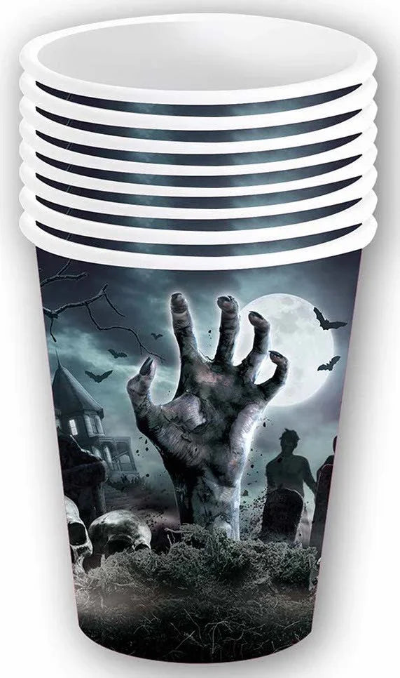 Pack 6 Vasos Zombie Menaje Halloween Guirca