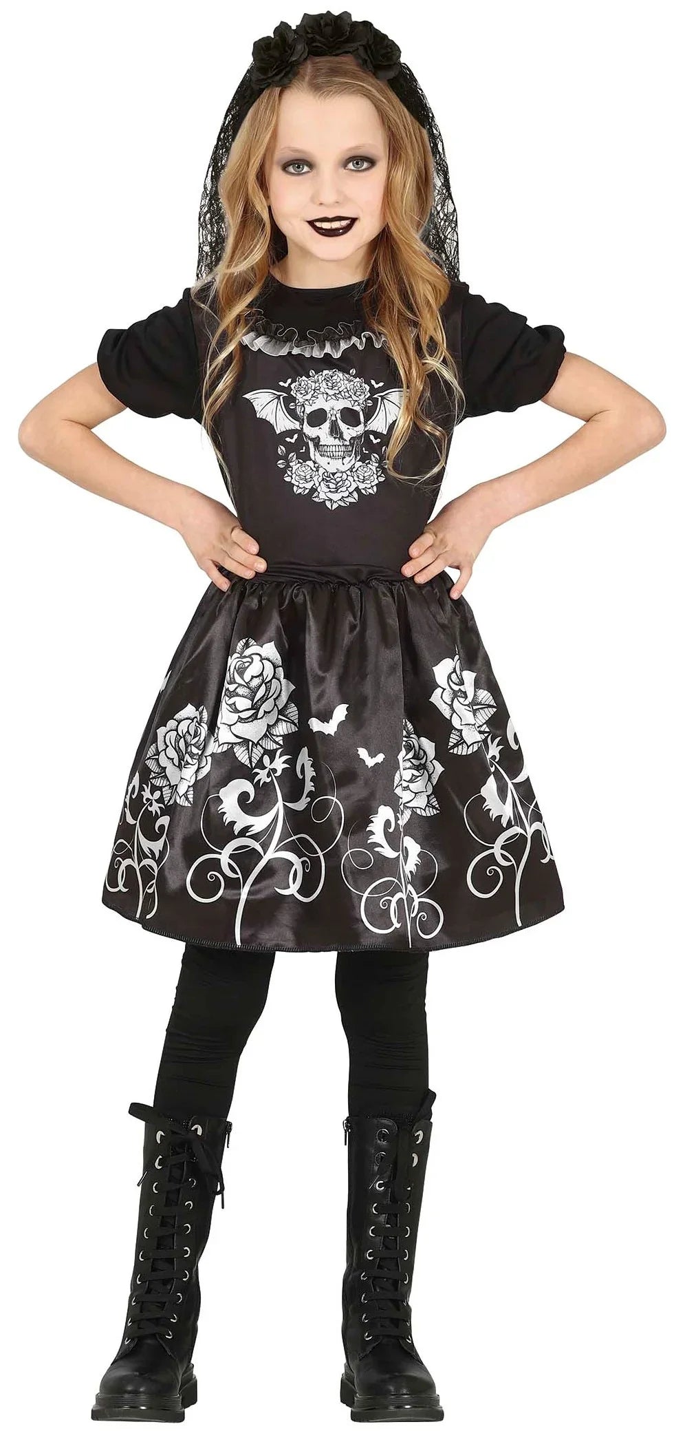 Disfraz de Novia Gótica Siniestra para Niña Halloween Infantiles Guirca